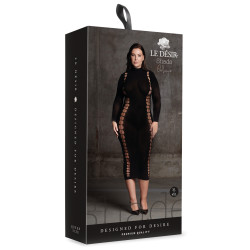 Shade by Le Désir Robe Longue à Col Roulé Grande taille Carme Noir